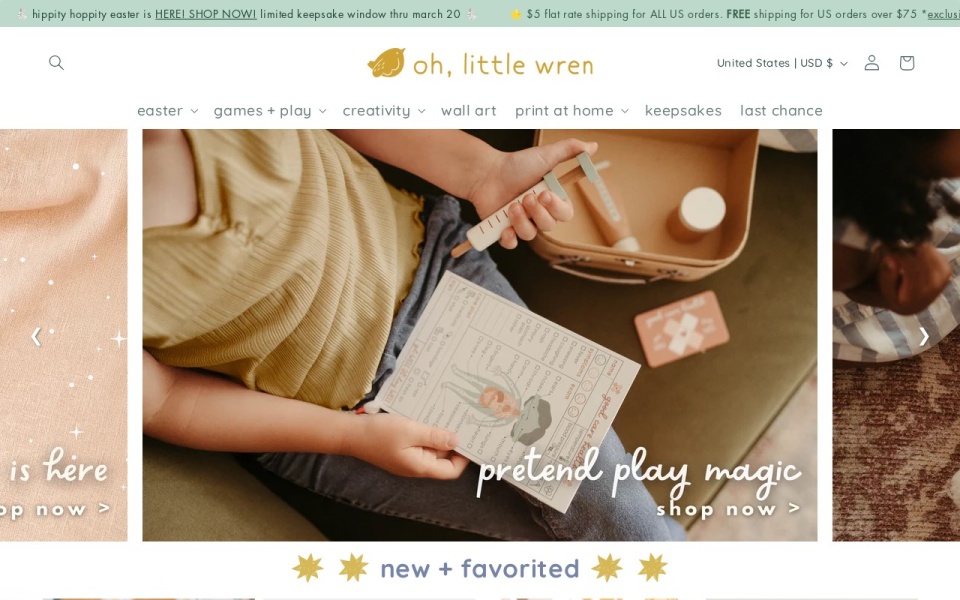 Oh Little Wren — Shopify e-commerce store design and development